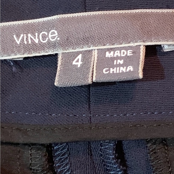 VINCE Womens Sz 4 Navy Blue Joggers Pleated Trousers Elastic Hem  Pockets Career - Picture 3 of 5